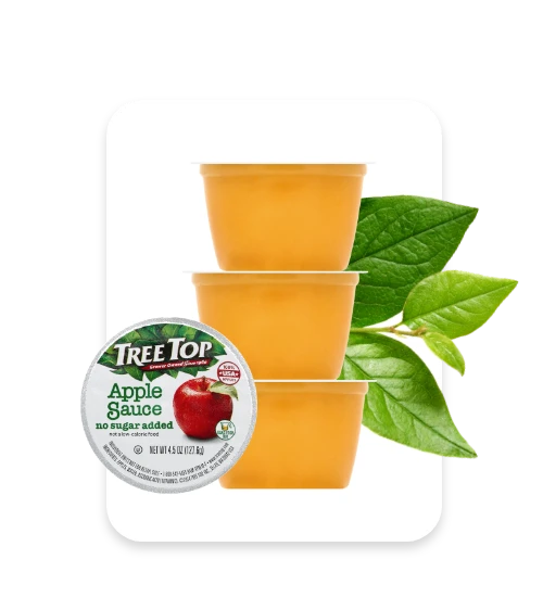 No Sugar Added Apple Sauce Cups Tree Top Foodservice